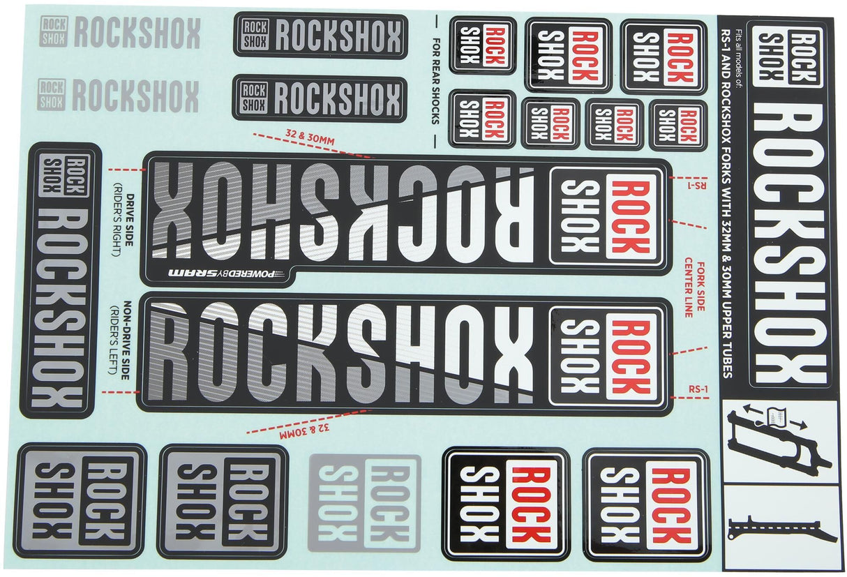 Rockshox decorset stickerset wit