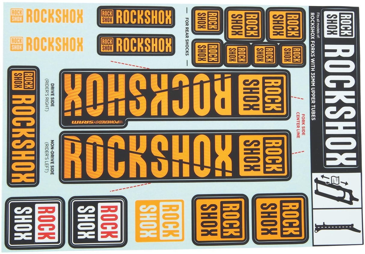 Rockshox decorset stickerset oranje