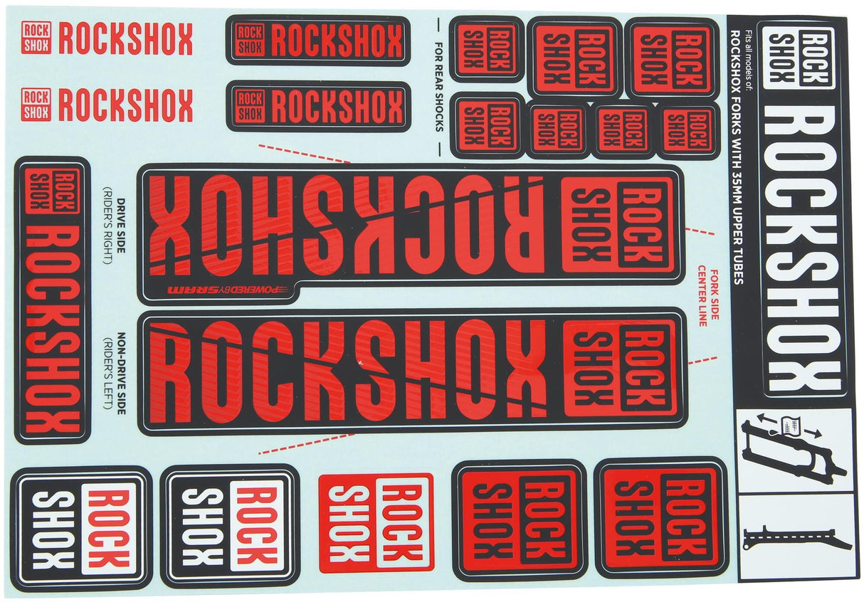 Rockshox decor set decal set red