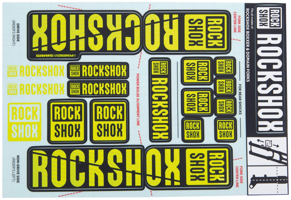 Rockshox decorset stickerset geel