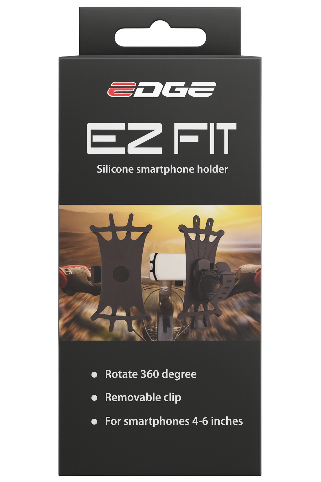 Edge Telefoonhouder EZ Fit 360° Siliconen zwart