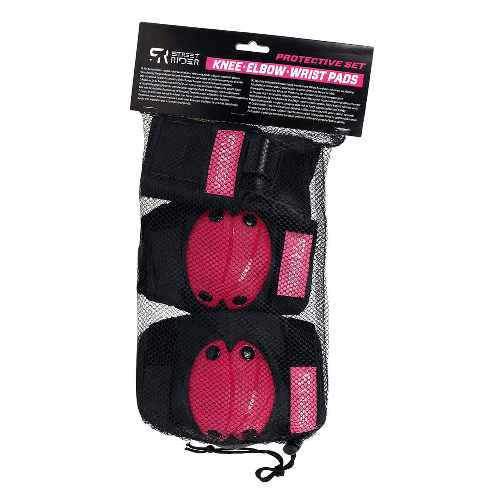 Street rider beschermset s - roze, 6dlg.