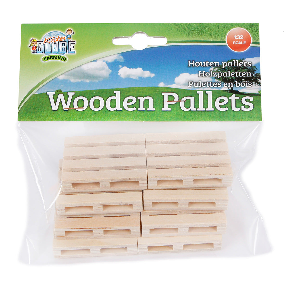 Kids globe houten pallets 1:32, 8st.