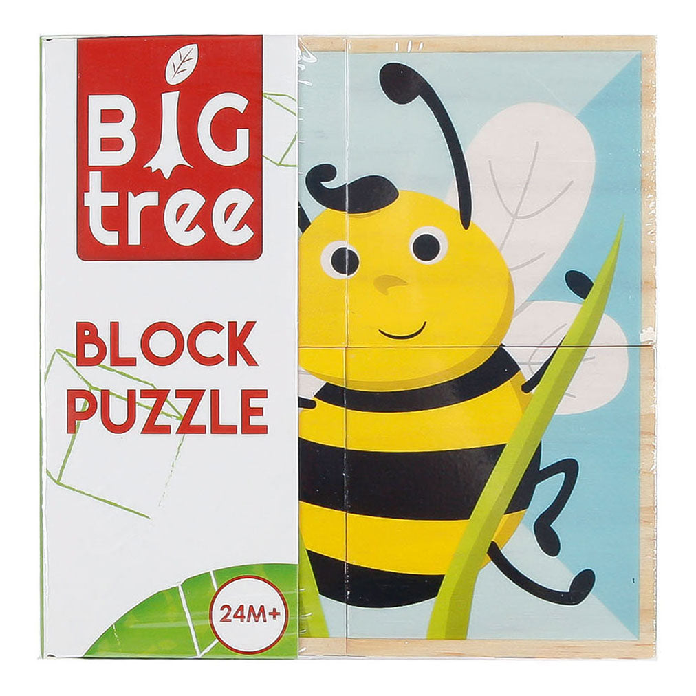 Houten blokpuzzel dieren fsc, 4st.