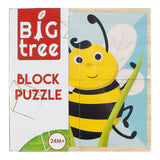 Houten blokpuzzel dieren fsc, 4st.