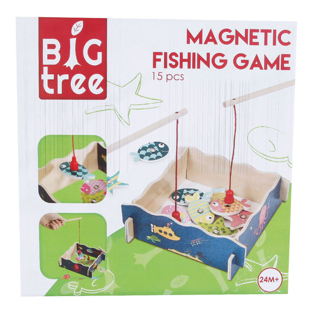 Houten magnetisch visspel, 15dlg.