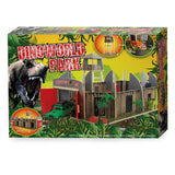 Dinoworld houten dinosaurus park met uitkijktoren speelset