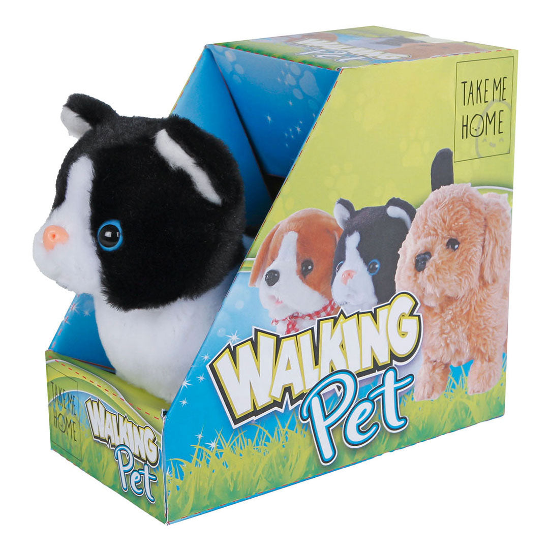 Take me home interactieve looppoes zwart wit, 15,5cm