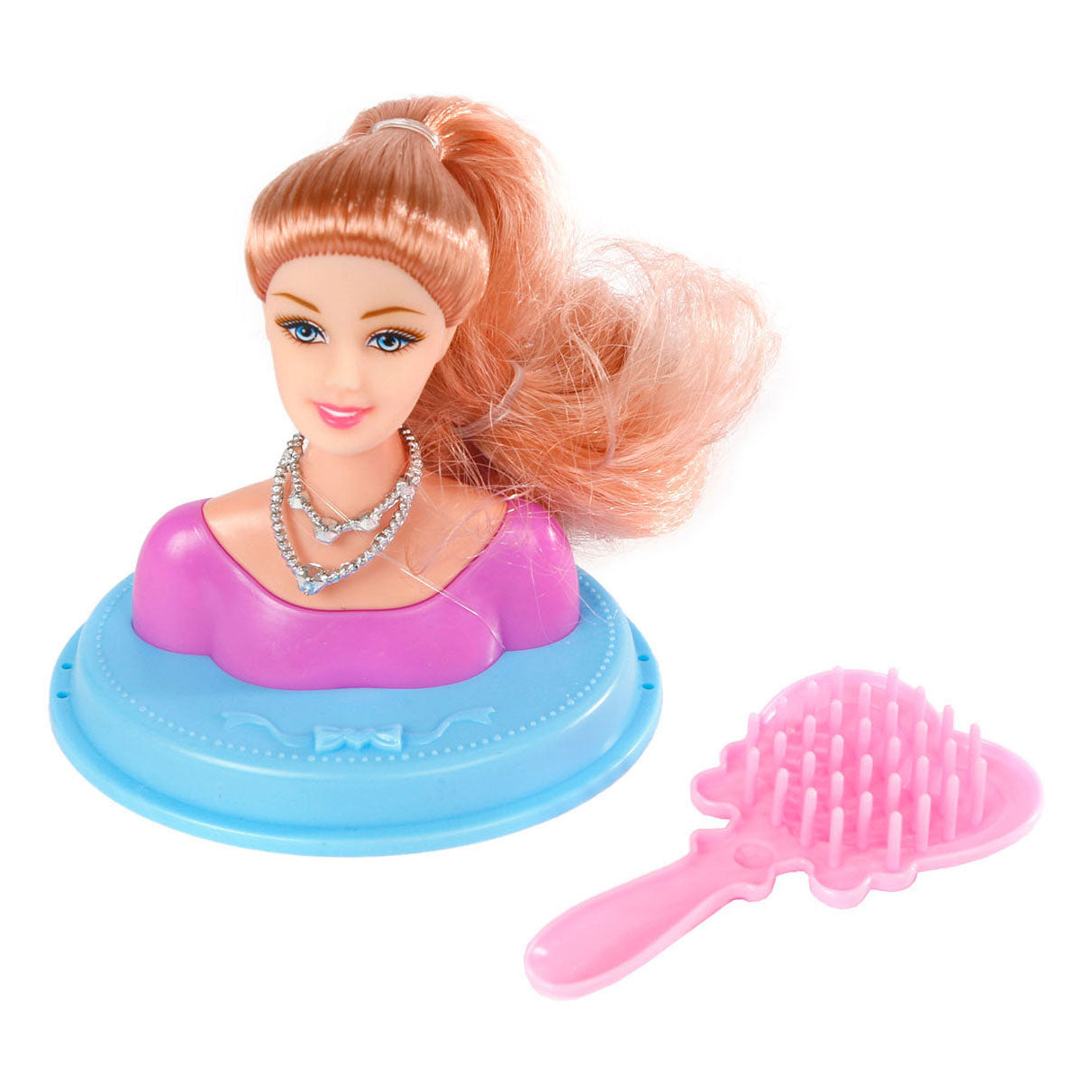 Kappop glamour met haarborstel, 9cm