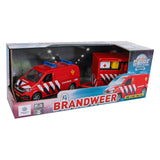 Kids globe vw transporter brandweer met aanhangwagen