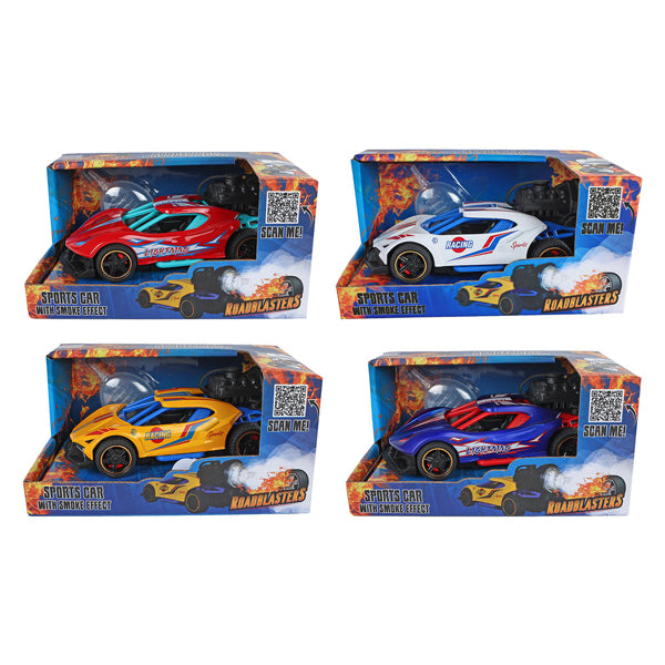 Roadblasters pull-back raceauto met rook, licht en geluid