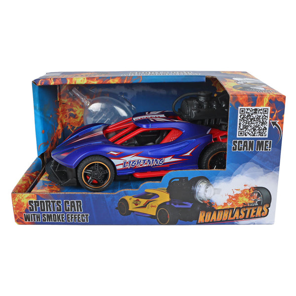 Roadblasters pull-back raceauto met rook, licht en geluid