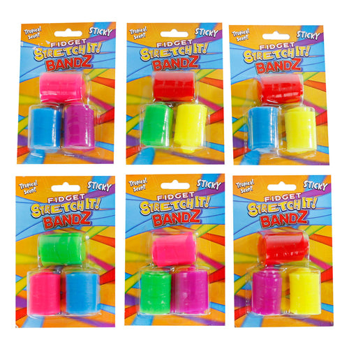 Fidget kleverige stretch-it bandz, 3st.
