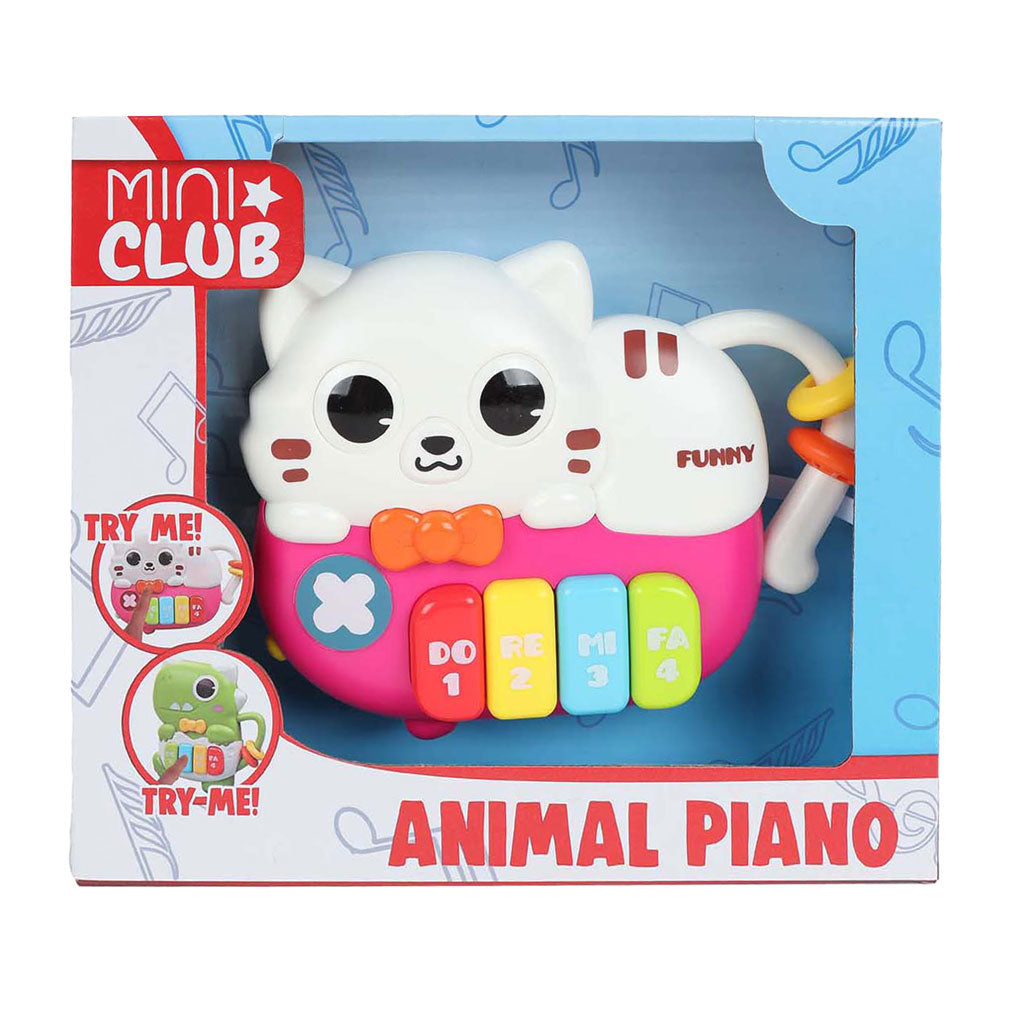 Mini club dierenpiano poes met licht en geluid, 15cm