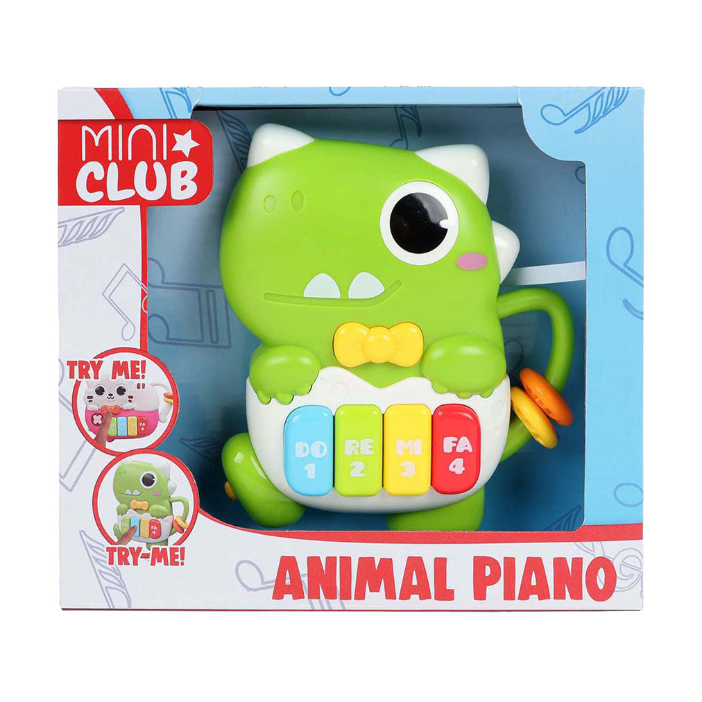 Mini club dierenpiano dino met licht en geluid, 15cm