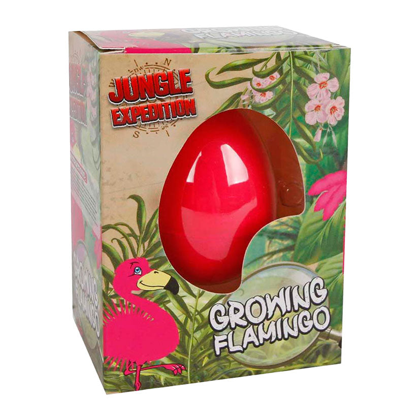 Jungle expediton ei met groeiende flamingo, 6cm