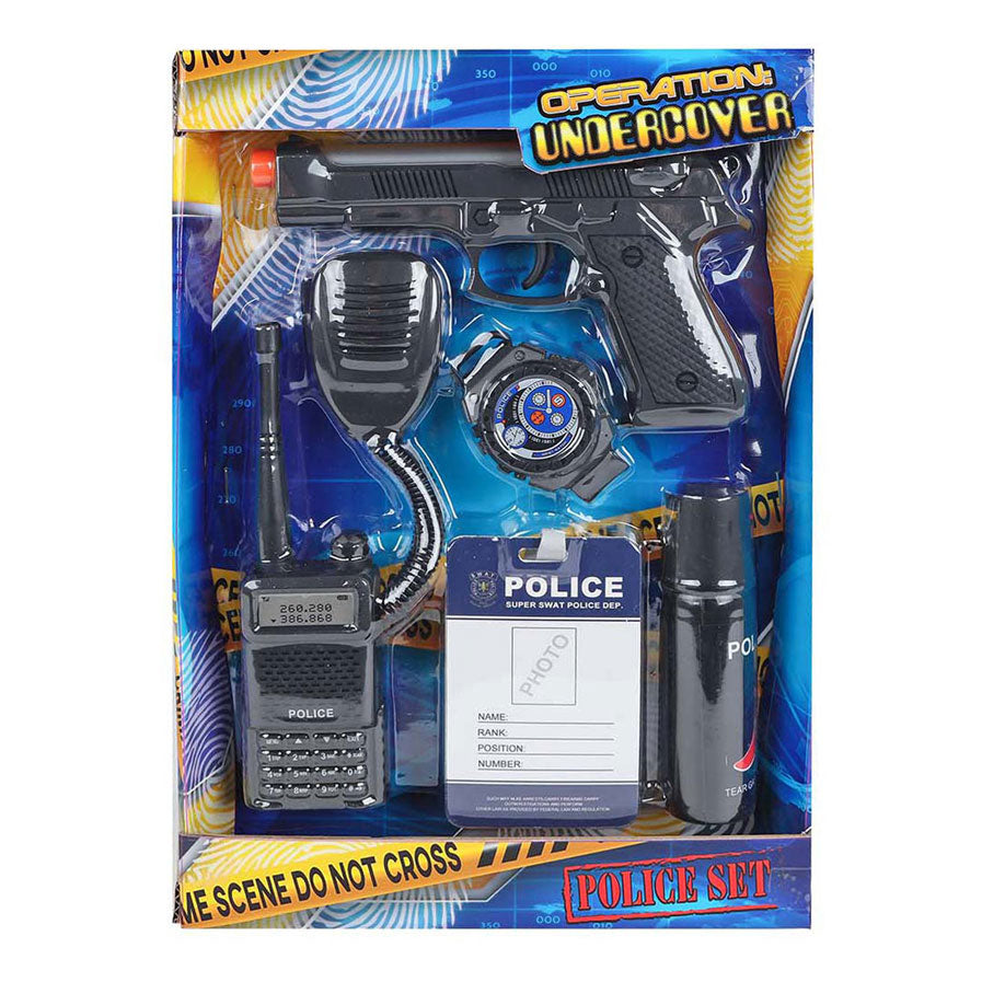 Politie speelset met pistool, 5dlg.