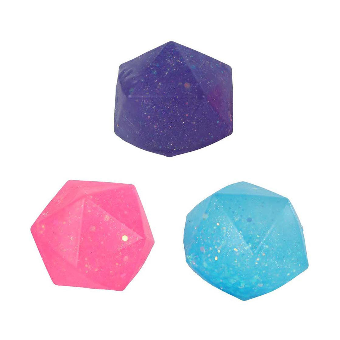 Glamour diamanten glitter knijpbal, 6cm