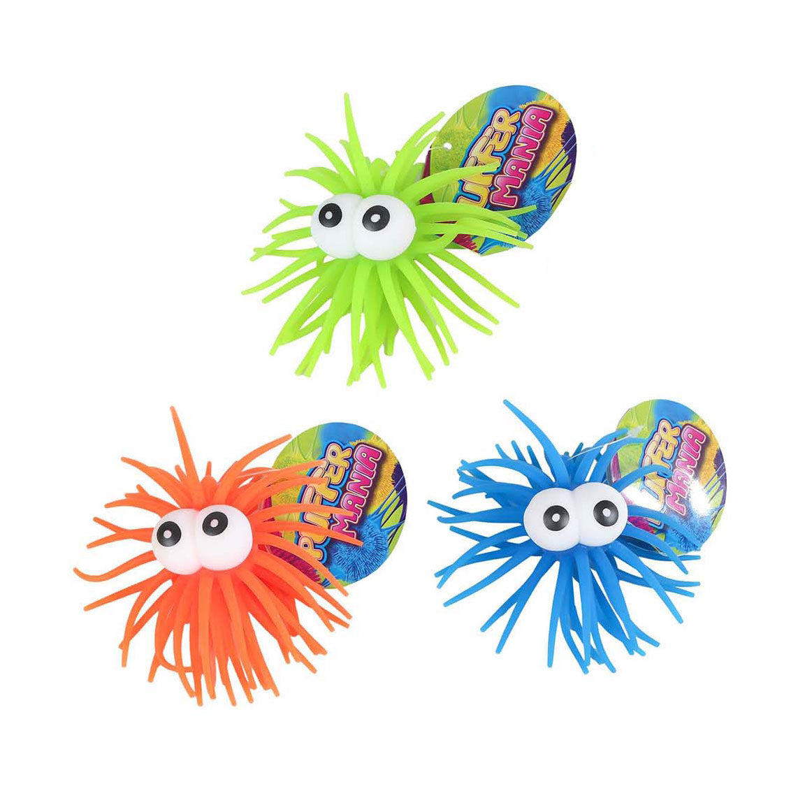 Puffer mania bal met oogjes, 12cm