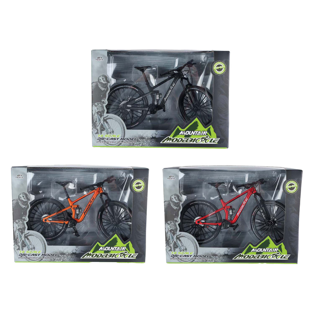 Moutain bike die-cast kleur, 20,5cm