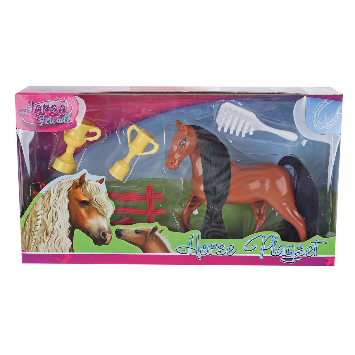 Horse friends speelfiguur paard met bekers