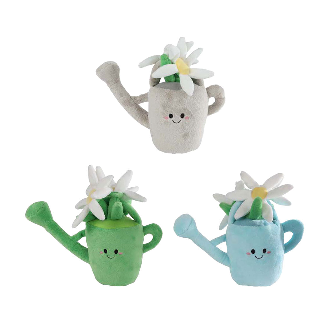 Take me home knuffel plant pluche - gieter met bloemen, 20cm