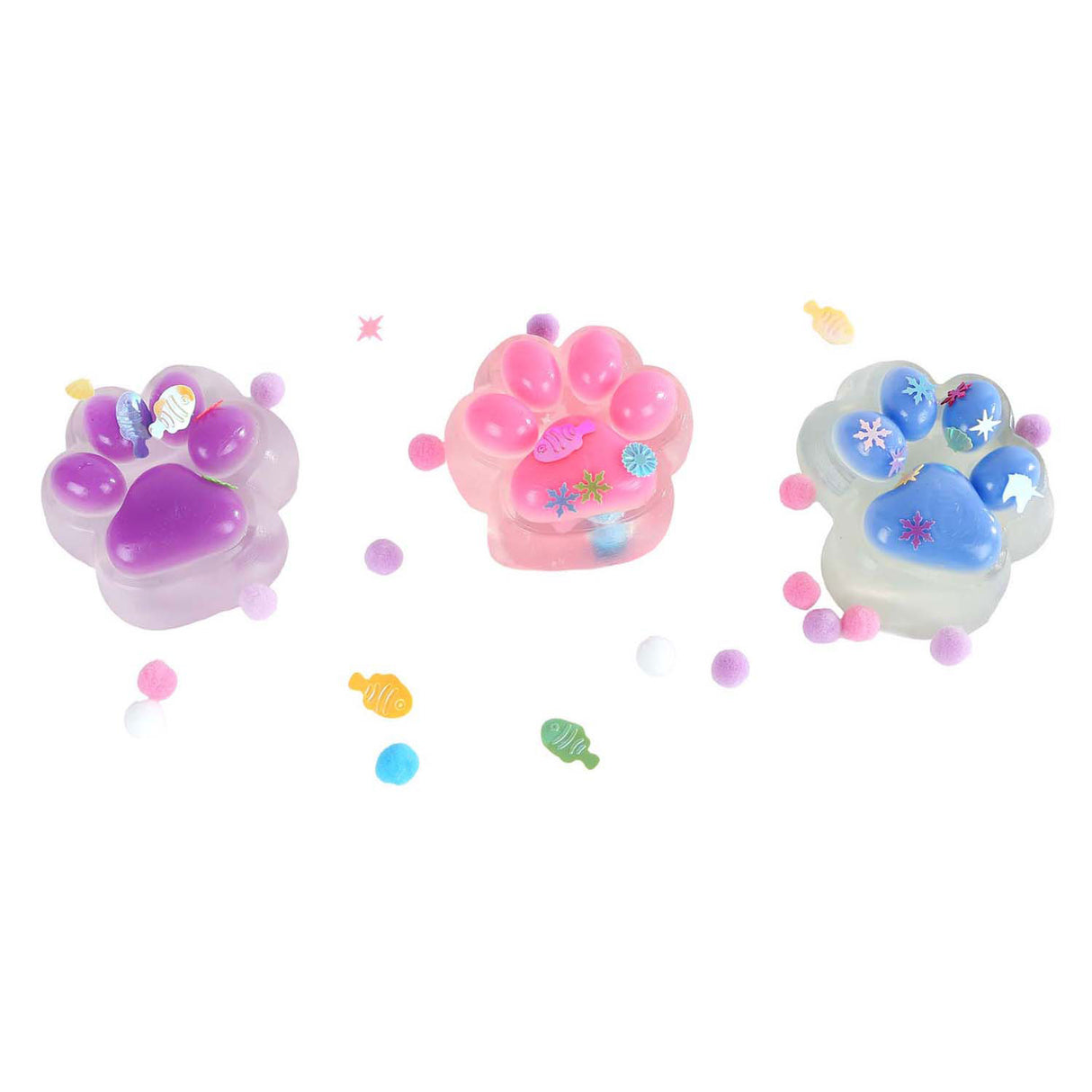Glamour squishy kattenpootje met glitters
