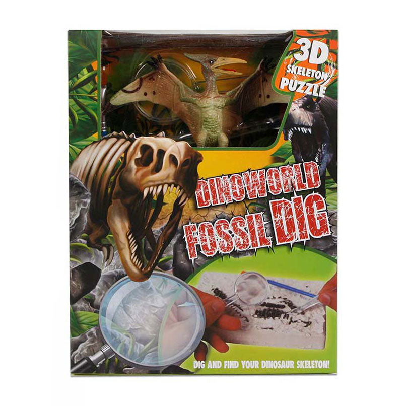 Dinoworld fossiel hakken puzzel met extra dinosaurus figuur