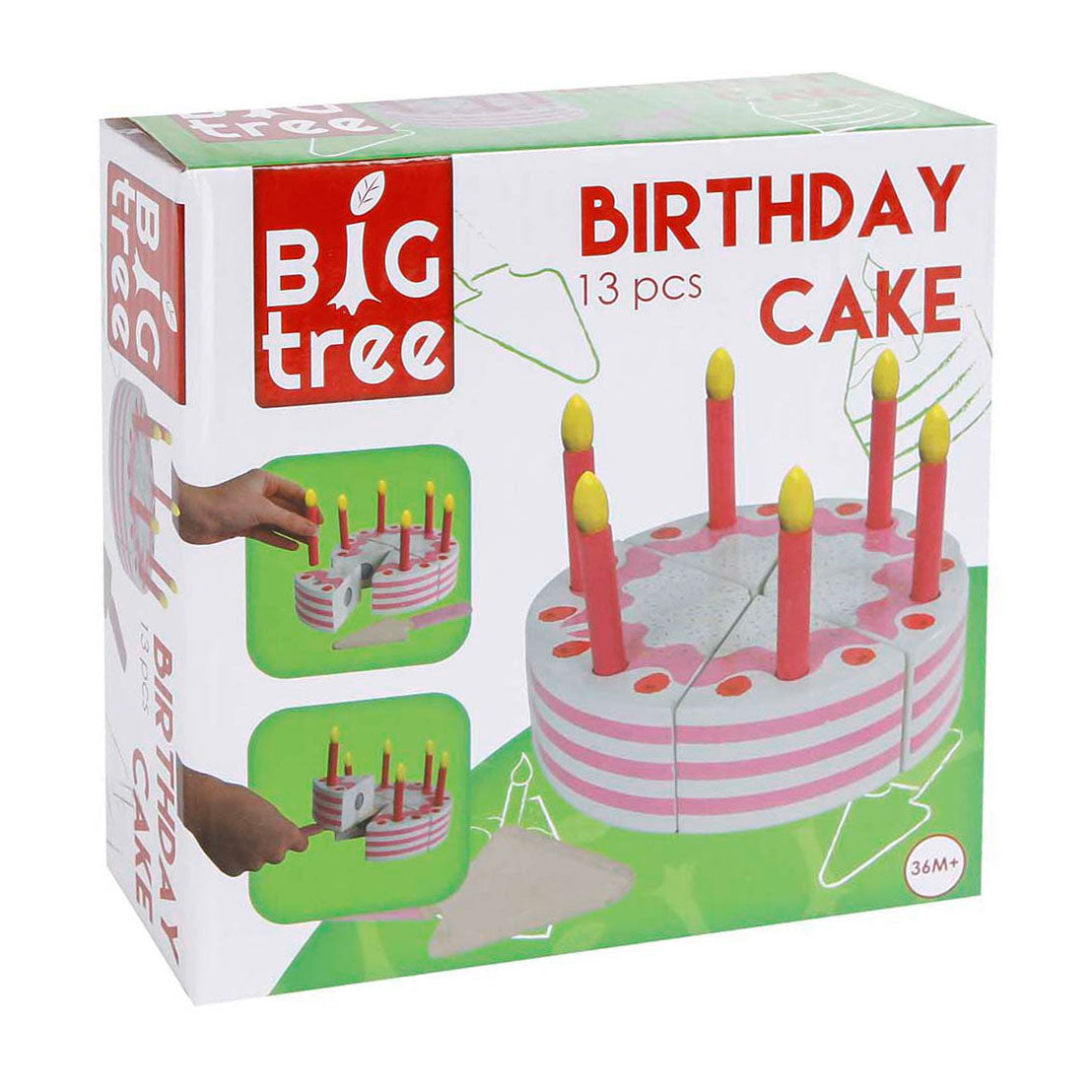 Big tree verjaardagstaart hout, 13dlg.