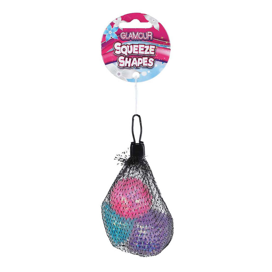 Glamour antistress knijpvormpjes 4cm, 3st.