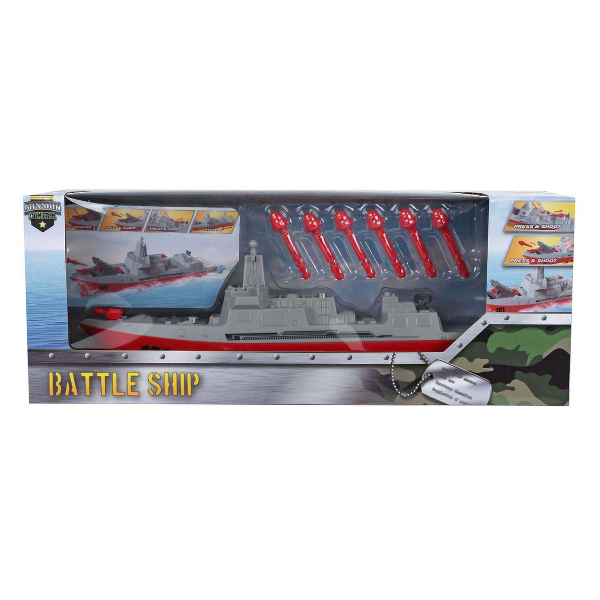 Mission control marineschip met schietfunctie, 24cm