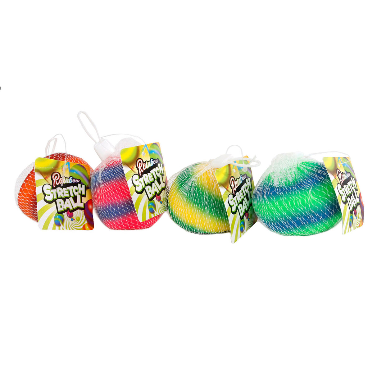 Regenboog stretch bal, 7cm