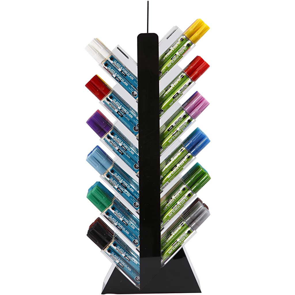 Kreul glas- porseleinstiften, h: 52 cm, d: 11,5 cm, b: 24 cm, diverse kleuren, 24x6 stuk 1 doos