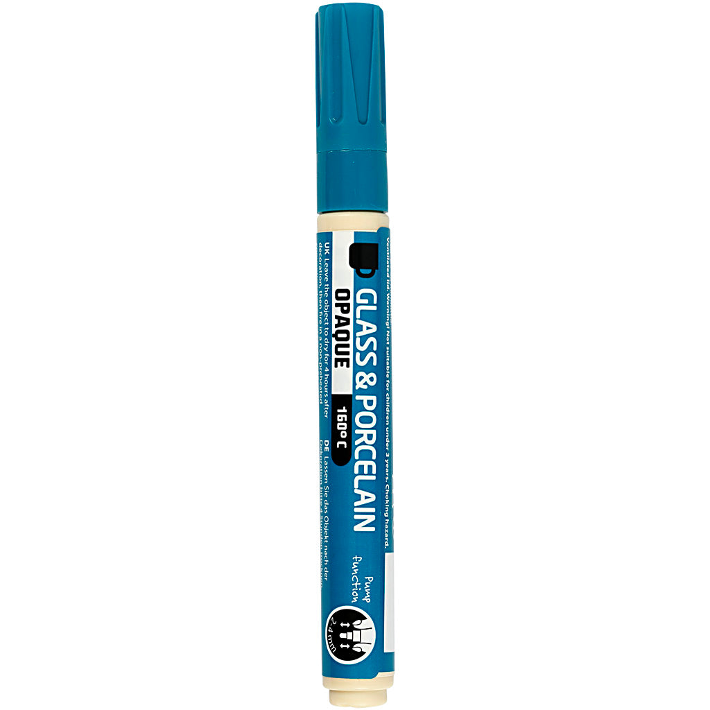 Creativ company glas- en porseleinstift, lijndikte 2-4 mm, dekkend, turquoise, 1 stuk