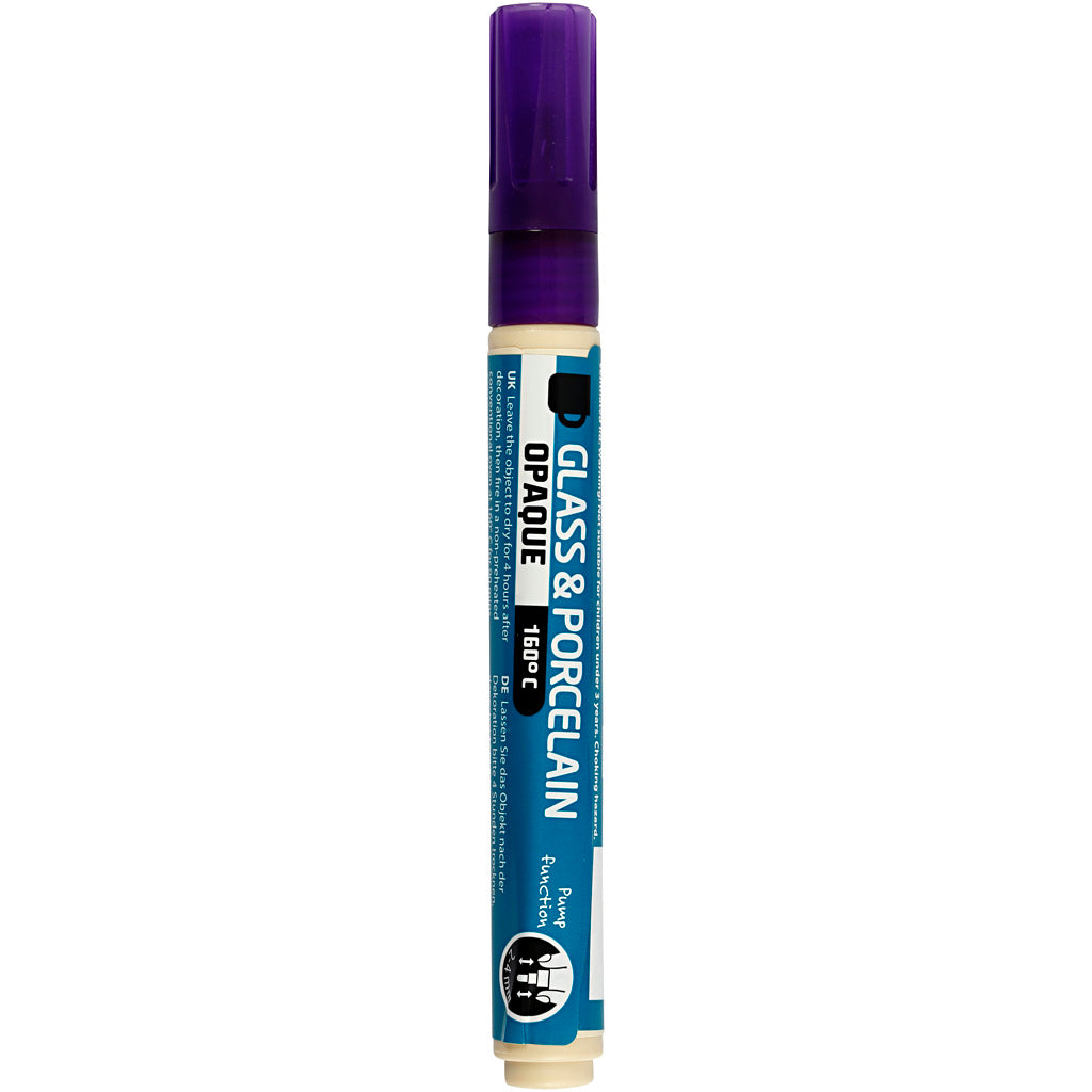 Creativ company glas- en porseleinstift, lijndikte 2-4 mm, dekkend, paars, 1 stuk