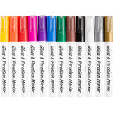 Creativ company glas- porseleinstiften, lijndikte 1-2 mm, semi-dekkend, diverse kleuren, 12 stuk 1 doos