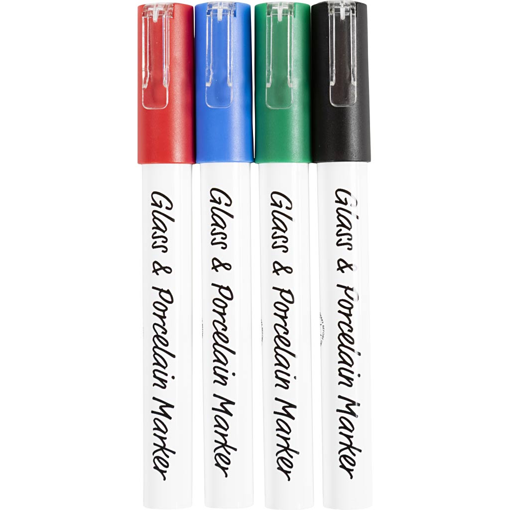 Creativ Company Glasen Porseleinstiften Kleur, 4st.