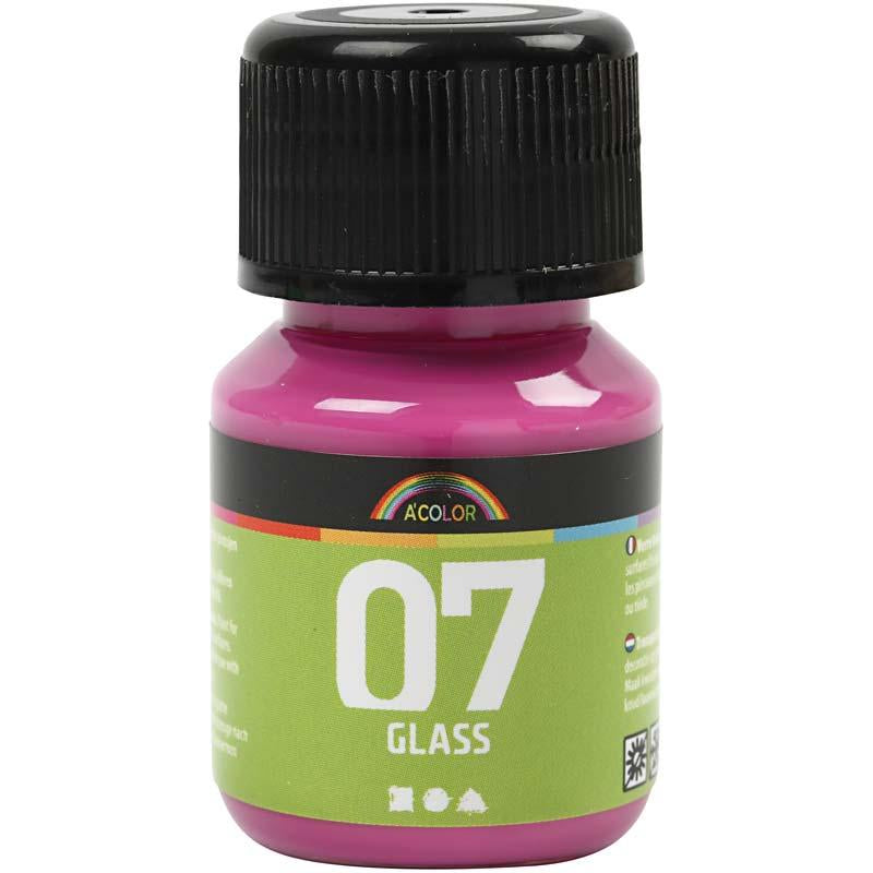 Permanente Glasverf - Roze, 30ml