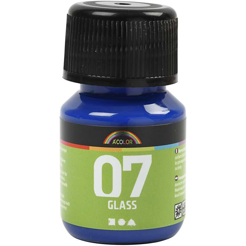 Permanente Glasverf - Briljant Blauw, 30ml