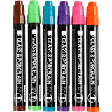 Creativ company glas- en porseleinstiften, lijndikte 1-3 mm, semi-dekkend, extra kleuren, 6 stuk 1 doos