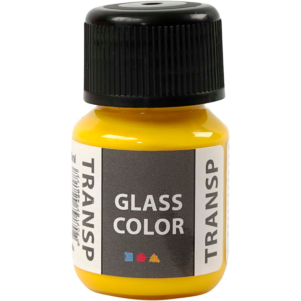 Creativ company glass color transparent, citroengeel, 30 ml 1 fles