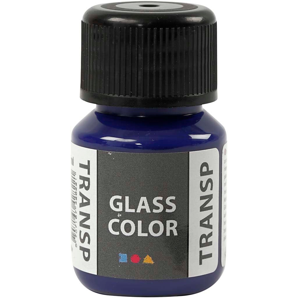 Creativ company glass color transparent, brilliant blauw, 30 ml 1 fles