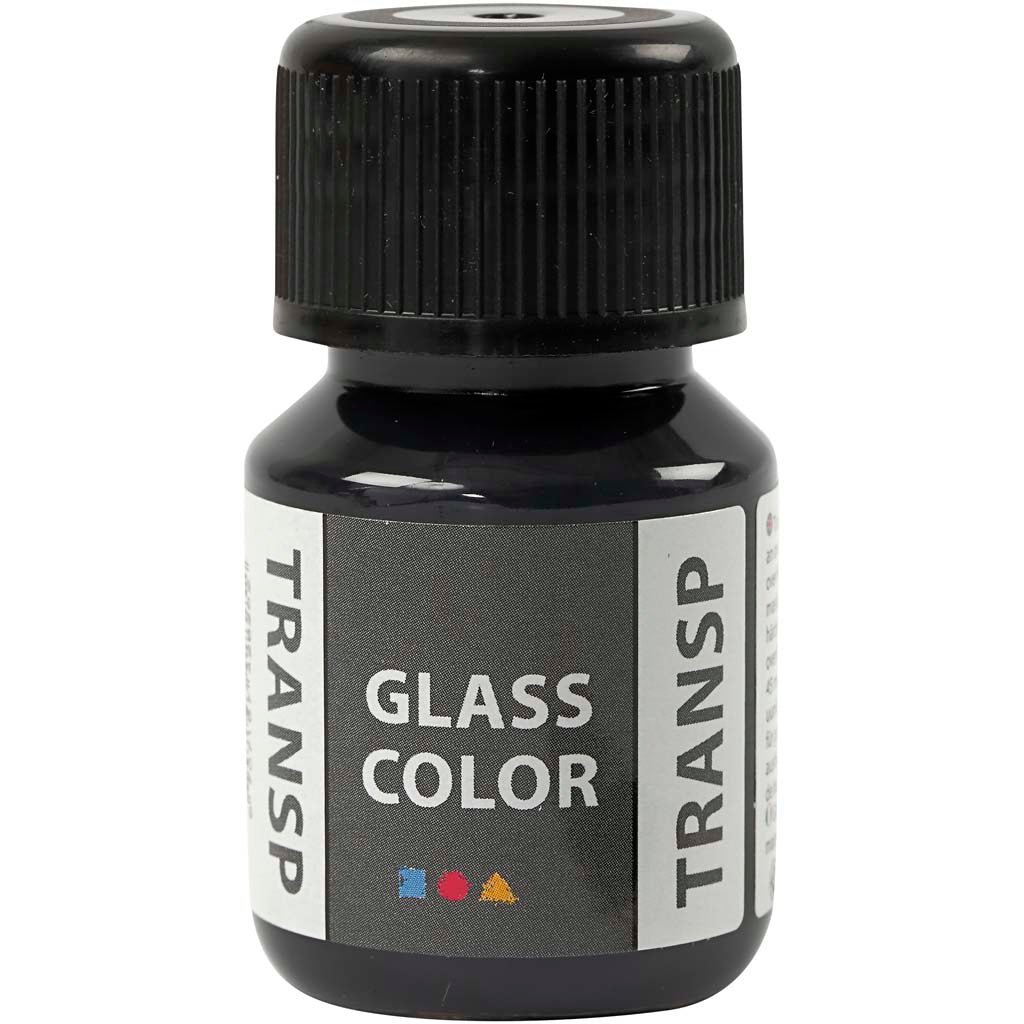 Creativ company glass color transparent, zwart, 30 ml 1 fles