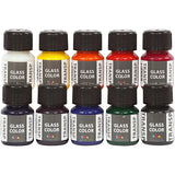 Creativ company glass color transparent, diverse kleuren, 10x30 ml 1 doos