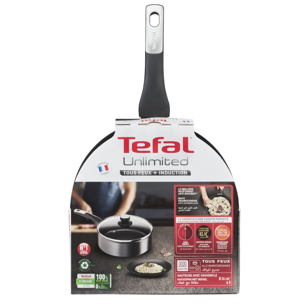 Tefal unlimited hapjespan + deksel 24 cm