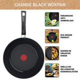 Tefal c47619 change zwart keramische wokpan 28 cm zwart