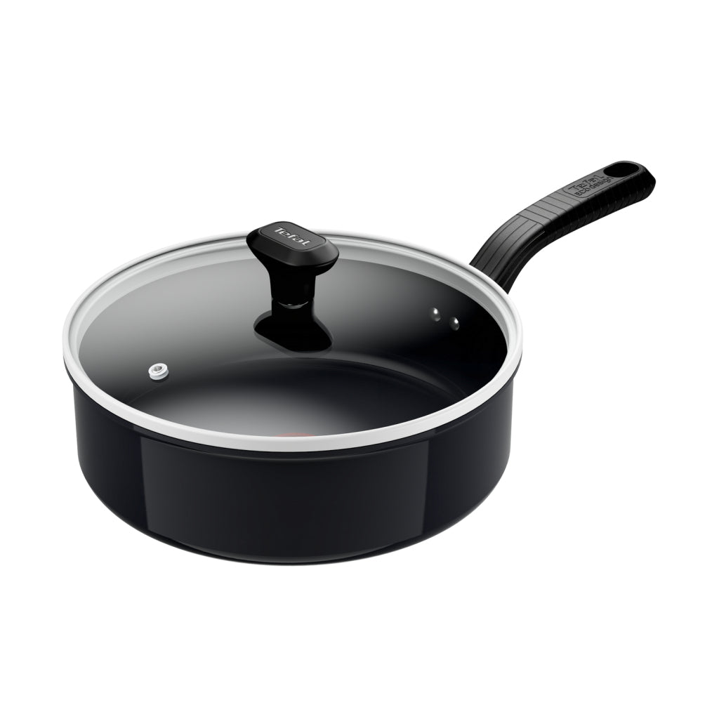 Tefal kookgerei tefal cook change keramisch hapjespan 24 cm pfas-vrij met deksel keramische antiaanbaklaag geschikt voor inductie
