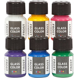 Creativ company glass color frost, diverse kleuren, 6x30 ml 1 doos