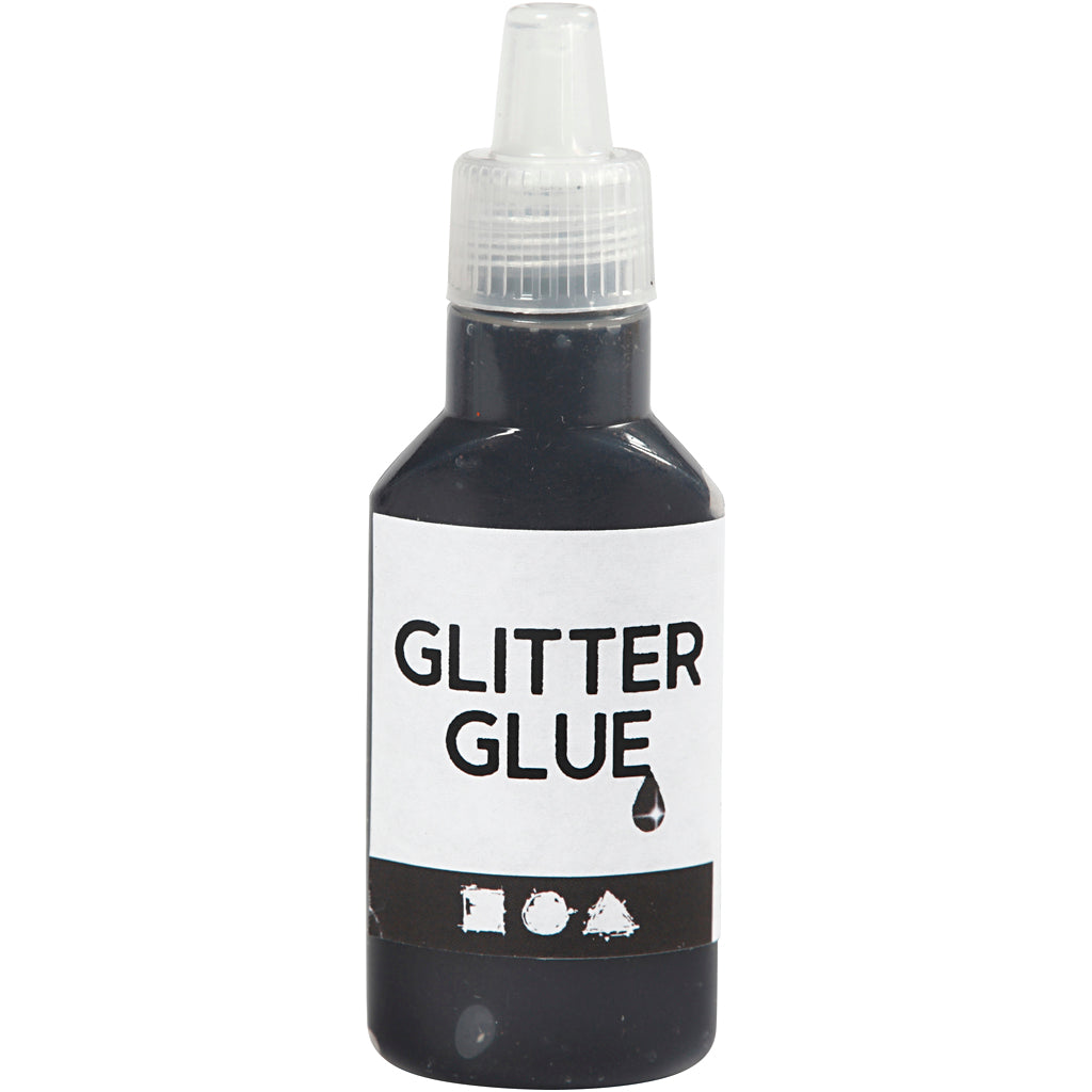 Creativ company glitterlijm, zwart, 25 ml 1 fles