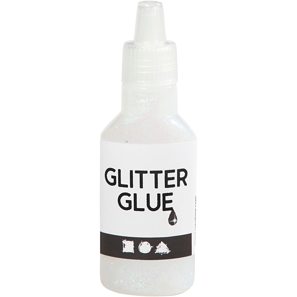 Creativ company glitterlijm, holografisch wit, 25 ml 1 fles